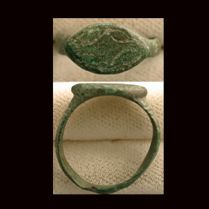 Ring, Medieval, Men's, Crusader intaglio, ca. 11th-14th Cent Ring, Medieval, Men's, Crusader intaglio, ca. 11th-14th Cent